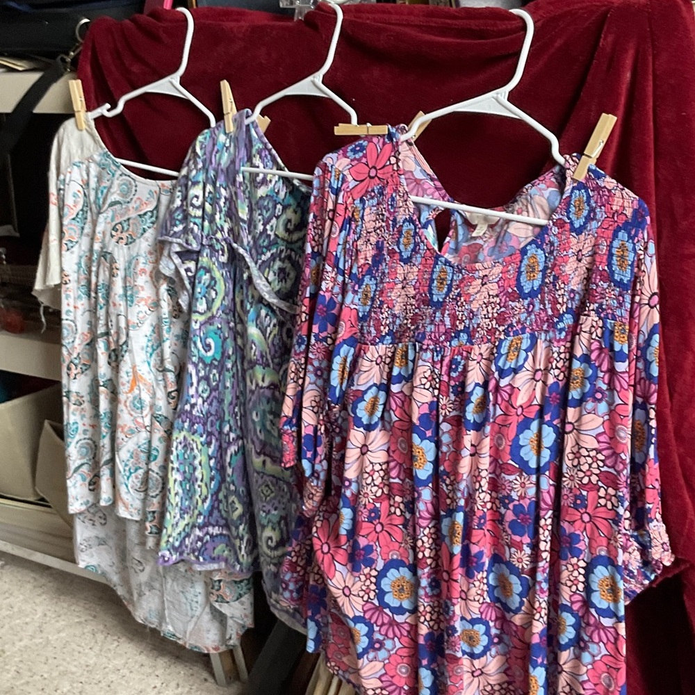 Women’s Pink Floral Peasant Top - Boho Print